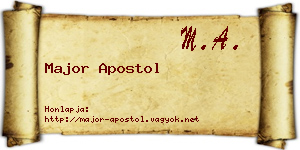 Major Apostol névjegykártya